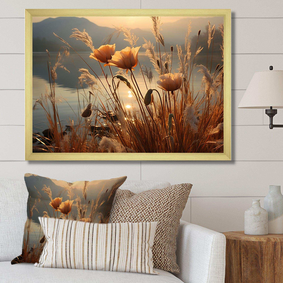 Sunset Wildflower Serenade - Floral Canvas Wall Art