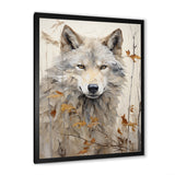 minimalism Beige Wolf expression - Beige Wolf Wall Art