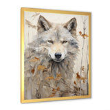 minimalism Beige Wolf expression - Beige Wolf Wall Art
