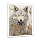 minimalism Beige Wolf expression - Beige Wolf Wall Art