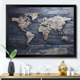 Rustic Routes world map - Map Canvas Wall Art