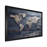 Rustic Routes world map - Map Canvas Wall Art