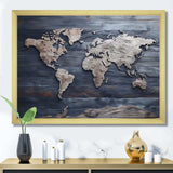 Rustic Routes world map - Map Canvas Wall Art