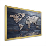 Rustic Routes world map - Map Canvas Wall Art