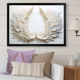 black and white feather Wreath - Floral Canvas Wall Art