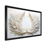 black and white feather Wreath - Floral Canvas Wall Art