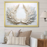 black and white feather Wreath - Floral Canvas Wall Art