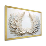 black and white feather Wreath - Floral Canvas Wall Art