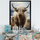 Yaks grazing in mountain - Yaks Bedroom Wall Art