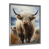 Yaks grazing in mountain - Yaks Bedroom Wall Art