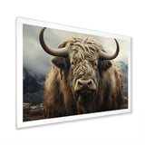 Monochrome Yak Grazing Scene - Yaks Wall Decor