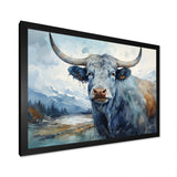 blue and grey yak painting - Yaks Wall Art Prints