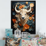 Cubist Herd yak sketch - Beige Yaks Wall Art