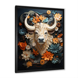 Cubist Herd yak sketch - Beige Yaks Wall Art