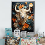Cubist Herd yak sketch - Beige Yaks Wall Art