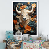 Cubist Herd yak sketch - Beige Yaks Wall Art