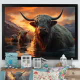 Expressionist Yaks horizon - Yaks Home Decor Art