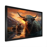 Expressionist Yaks horizon - Yaks Home Decor Art