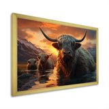 Expressionist Yaks horizon - Yaks Home Decor Art