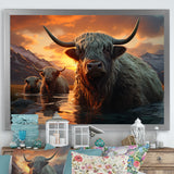 Expressionist Yaks horizon - Yaks Home Decor Art