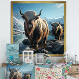 enchanted yaks portrait in winter - Yaks Canvas Wall Art