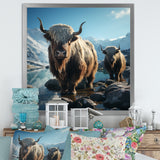 enchanted yaks portrait in winter - Yaks Canvas Wall Art