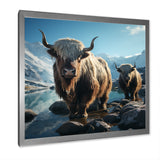 enchanted yaks portrait in winter - Yaks Canvas Wall Art