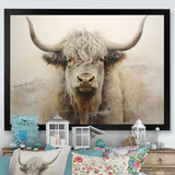 minimalism beige Yak painting - Yaks Wall Decor