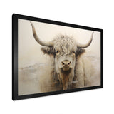 minimalism beige Yak painting - Yaks Wall Decor