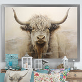 minimalism beige Yak painting - Yaks Wall Decor