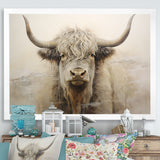 minimalism beige Yak painting - Yaks Wall Decor