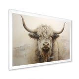 minimalism beige Yak painting - Yaks Wall Decor