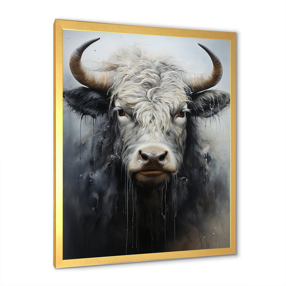 minimalism black and white Yak painting - Yaks Wall Art Prints