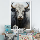 minimalism black and white Yak painting - Yaks Wall Art Prints