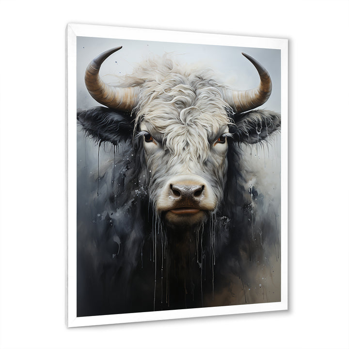minimalism black and white Yak painting - Yaks Wall Art Prints