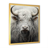 minimalism grey Yak painting - Black Yaks Wall Art