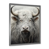 minimalism grey Yak painting - Black Yaks Wall Art