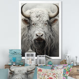 minimalism grey Yak painting - Black Yaks Wall Art