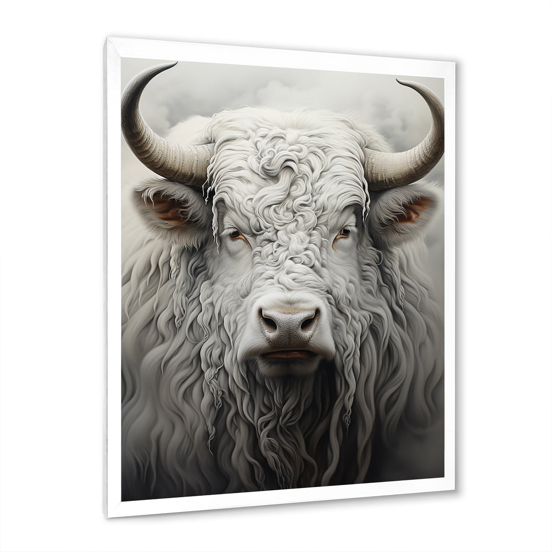minimalism grey Yak painting - Black Yaks Wall Art