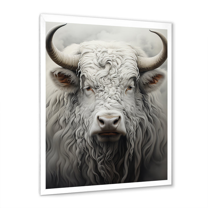 minimalism grey Yak painting - Black Yaks Wall Art