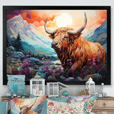 Yak Pastel Wilderness territory - Yaks Large Canvas Wall Art