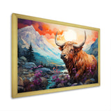 Yak Pastel Wilderness territory - Yaks Large Canvas Wall Art