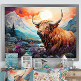 Yak Pastel Wilderness territory - Yaks Large Canvas Wall Art