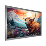 Yak Pastel Wilderness territory - Yaks Large Canvas Wall Art