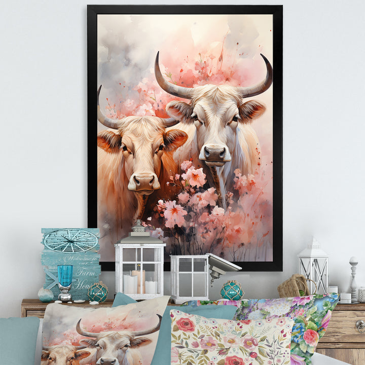 Romanticism Yaks couple harmony - Yaks Bedroom Wall Art