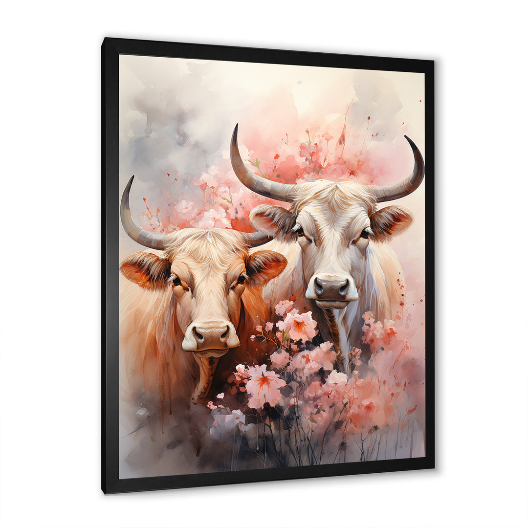Romanticism Yaks couple harmony - Yaks Bedroom Wall Art