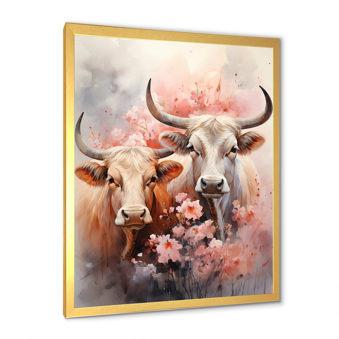 Romanticism Yaks couple harmony - Yaks Bedroom Wall Art