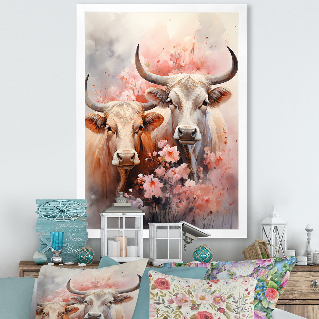 Romanticism Yaks couple harmony - Yaks Bedroom Wall Art