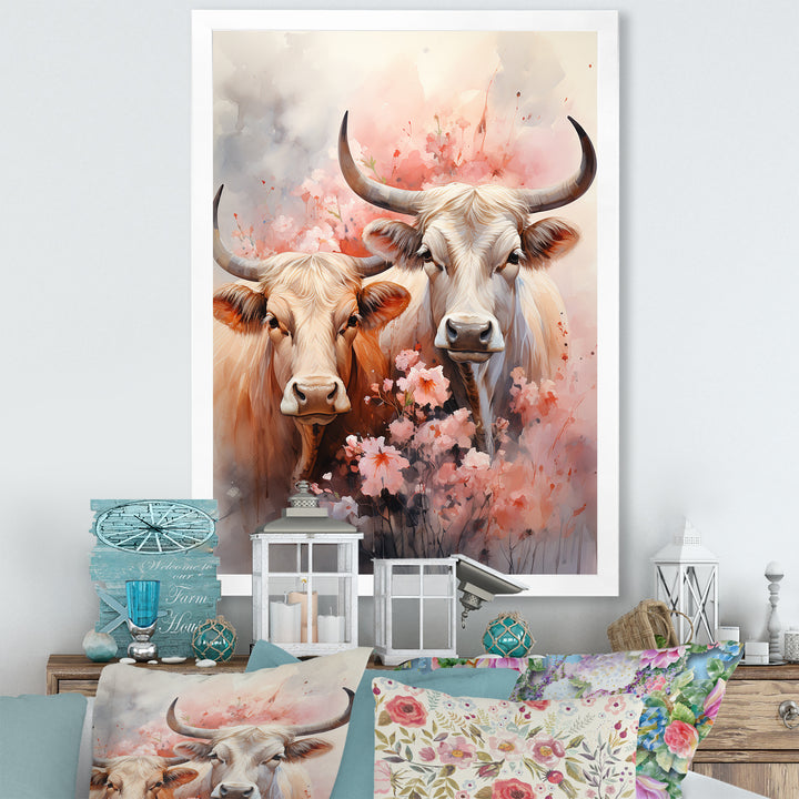 Romanticism Yaks couple harmony - Yaks Bedroom Wall Art