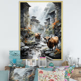 Yaks urban visitor - Yaks Canvas Wall Art